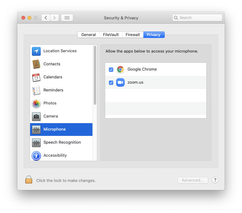 System Preferences -> Security and Privacy -> Privacy
